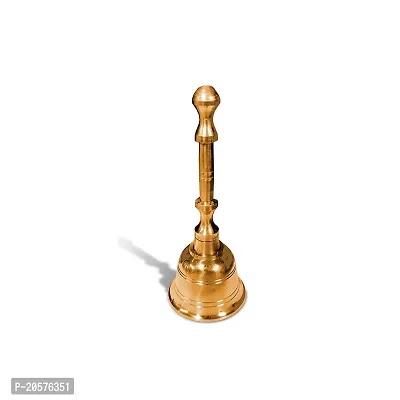 Adhvik Traditional Brass (Small 1 No ) Heavy Puja Pooja  Other Rituals Bell Ghanti for House  Temple Poojan Purpose Spiritual Gift Item (Pack Of 1)-thumb2