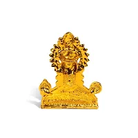 Adhvik Lord Tirupati Balaji/vyankatesh Face White-Stone God Stand Idol (Mini Mukh Balaji St/1046/ws) Black Color Metal God Stand for Home Deacute;cor/car Dashboard/temple Puja/office Table Showpiece-thumb3