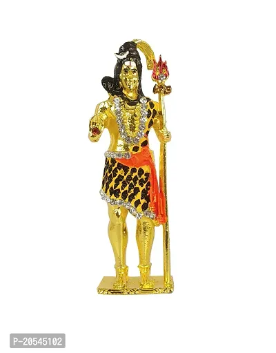 Adhvik Metal Antique Standing Shiv/mahadev/bhole Baba with Trishul Rhinestone Symbol Idol for Gifting, Home and Office Table, and Car Dashboard Decor Showpiece ( Size 9.5 X 2.5 Cm) Multicolor Pack of 1-thumb4