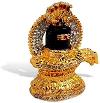 Lord Shiv/Mahadev/Bhole Baba Mini Shivling Golden Metal God Stand-thumb3