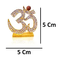 Adhvik Metal Hindu Om Rudraksha Shiv/mahadev/bhole Baba Rhinestone Symbol Idol for Gifting, Home and Office Table, and Car Dashboard Decor Showpiece Small Size ( 5 X 5 Cm) Multicolor Pack of 1-thumb2