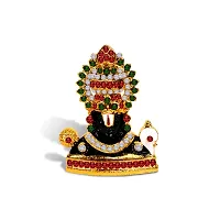 Adhvik Lord Tirupati Balaji/venkateswara Face Multi-Stone God Stand Idol (Mini Mukh Balaji St/1046/col) Black Color Metal God Stand for Home Deacute;cor/car Dashboard/temple Puja/office Table Showpiece-thumb4