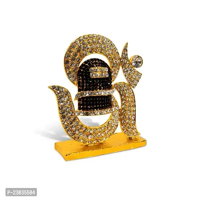 Adhvik Lord Shiv | Mahadev | Shivling Pindi Om Idol (St-476) Multicolor Metal God Stand Statue for Home/ Mandir/office Table Decor /Car Dashboard Murti Showpiece-thumb3