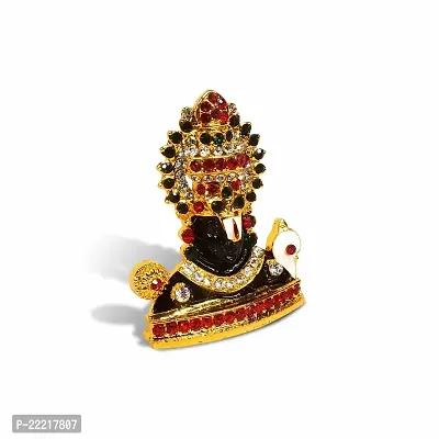 Adhvik Lord Tirupati Balaji/venkateswara Face Multi-Stone God Stand Idol (Mini Mukh Balaji St/1046/col) Black Color Metal God Stand for Home Deacute;cor/car Dashboard/temple Puja/office Table Showpiece-thumb3