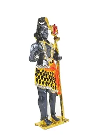 Adhvik Metal Antique Standing Shiv/mahadev/bhole Baba with Trishul Rhinestone Symbol Idol for Gifting, Home and Office Table, and Car Dashboard Decor Showpiece ( Size 9.5 X 2.5 Cm) Black Color Pack of 1-thumb2