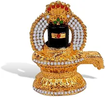 Lord Shiv/Mahadev/Bhole Baba Mini Shivling Golden Metal God Stand-thumb1