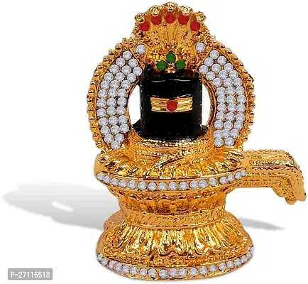 Lord Shiv/Mahadev/Bhole Baba Mini Shivling Golden Metal God Stand-thumb2