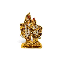 Adhvik Standing Radha Krishna Idol (Mini Radha Krishna St/612) Golden Antique Metal God Stand for Home Deacute;cor/car Dashboard/mandir Pooja Murti/temple Puja/office Table Showpiece-thumb4