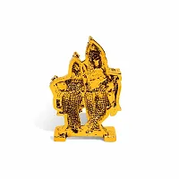 Adhvik Standing Radha Krishna Idol (Mini Radha Krishna St/612) Golden Antique Metal God Stand for Home Deacute;cor/car Dashboard/mandir Pooja Murti/temple Puja/office Table Showpiece-thumb3