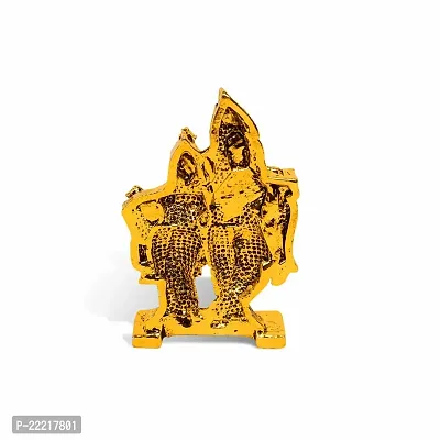 Adhvik Standing Radha Krishna Idol (Mini Radha Krishna St/612) Golden Antique Metal God Stand for Home Deacute;cor/car Dashboard/mandir Pooja Murti/temple Puja/office Table Showpiece-thumb4