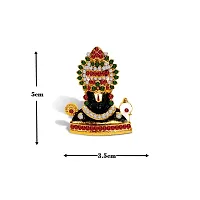 Adhvik Lord Tirupati Balaji/venkateswara Face Multi-Stone God Stand Idol (Mini Mukh Balaji St/1046/col) Black Color Metal God Stand for Home Deacute;cor/car Dashboard/temple Puja/office Table Showpiece-thumb1