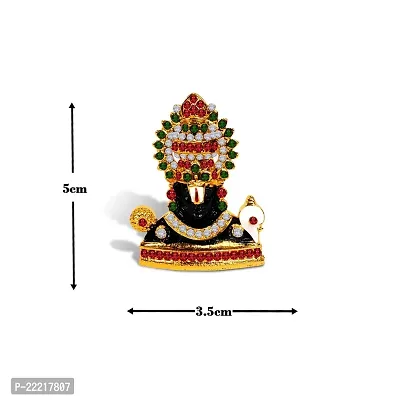 Adhvik Lord Tirupati Balaji/venkateswara Face Multi-Stone God Stand Idol (Mini Mukh Balaji St/1046/col) Black Color Metal God Stand for Home Deacute;cor/car Dashboard/temple Puja/office Table Showpiece-thumb2