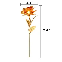 Adhvik HHGV0002-07 Golden Rose Flower with Golden Leaf with Gift Box Valentine Gift for Girlfriend, Boyfriend, Husband and Wife Special Gift Pack-thumb1
