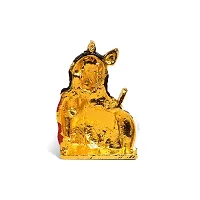 Adhvik Krishna/kahna Face with Cow and Basuri Idol( Mini Cow Bal Krishna St/935) Multicolor Metal God Stand for Home Deacute;cor/car Dashboard/temple Puja/office Table Showpiece-thumb3