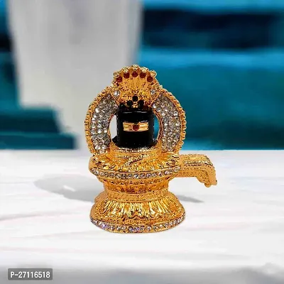 Lord Shiv/Mahadev/Bhole Baba Mini Shivling Golden Metal God Stand