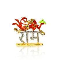 Adhvik Metal Lord Fyling Hanuman/bajrangbali with Sanjeevani Booti Parvat Ram Rhinestone Idol for Gifting, Home and Office Table, and Car Dashboard Decor Showpiece ( Size 5 X 7 Cm) Multi Color Pack of 1-thumb2