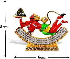 Lord Flying Hanuman/ Bajrangbali Idol ,St-835Multicolor Metal God Stand Statue-thumb1