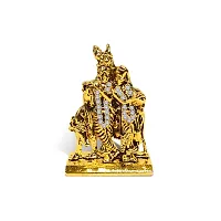 Adhvik Radha Krishna Standing with Cow Idol (Mini Cow Rk St/655) Golden Antique Metal God Stand for Home Deacute;cor/car Dashboard/mandir Pooja Murti/temple Puja/office Table Showpiece-thumb4