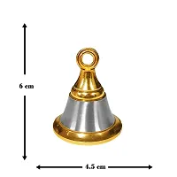 Adhvik Traditional Brass (Medium 3 No ) Hanging Puja Pooja  Other Rituals Bell Ghanti for House  Temple Poojan Purpose Spiritual Gift Item (Pack Of 1)-thumb2