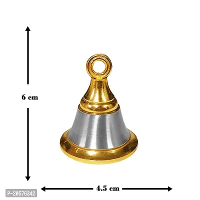 Adhvik Traditional Brass (Medium 3 No ) Hanging Puja Pooja  Other Rituals Bell Ghanti for House  Temple Poojan Purpose Spiritual Gift Item (Pack Of 1)-thumb3