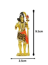 Adhvik Metal Antique Standing Shiv/mahadev/bhole Baba with Trishul Rhinestone Symbol Idol for Gifting, Home and Office Table, and Car Dashboard Decor Showpiece ( Size 9.5 X 2.5 Cm) Multicolor Pack of 1-thumb1