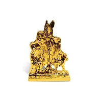 Adhvik Radha Krishna Standing with Cow Idol (Mini Cow Rk St/655) Golden Antique Metal God Stand for Home Deacute;cor/car Dashboard/mandir Pooja Murti/temple Puja/office Table Showpiece-thumb3