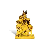 Adhvik Radha Krishna Standing with Cow Idol (Mini Cow Rk St/655) Multicolor Metal God Stand for Home Deacute;cor/car Dashboard/temple Puja/office Table Showpiece-thumb3