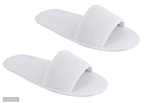 Adhvik 2 Pair Free Size Open Toe Cloth Disposable Slippers for Home/hotel/spa, Party Guest, Salons, Hotels, Hospitals and Home-thumb0
