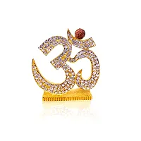 Adhvik Metal Hindu Om Rudraksha Shiv/mahadev/bhole Baba Rhinestone Symbol Idol for Gifting, Home and Office Table, and Car Dashboard Decor Showpiece Small Size ( 5 X 5 Cm) Multicolor Pack of 1-thumb1