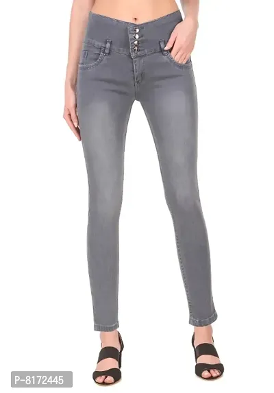 Alluring Denim Lycra Solid Jeans for Womens-thumb0
