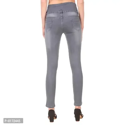Alluring Denim Lycra Solid Jeans for Womens-thumb2