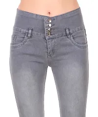 Alluring Denim Lycra Solid Jeans for Womens-thumb2