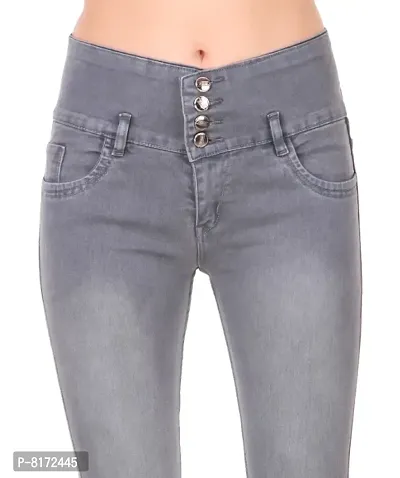 Alluring Denim Lycra Solid Jeans for Womens-thumb3