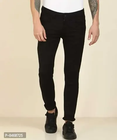 Men Jeans Black -Plain-thumb0