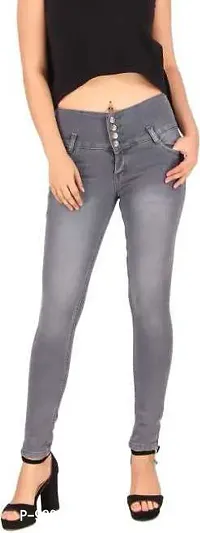 Classic Denim Lycra Solid Jeans for Women-thumb0