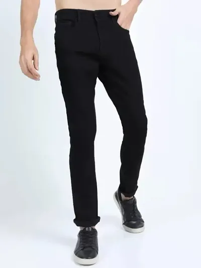 Stylish Solid Slim Fit Mid-Rise Jeans For Men