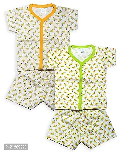 INFANT Cotton Half sleeve Stylish Top  Half Pant (Pack of 2)