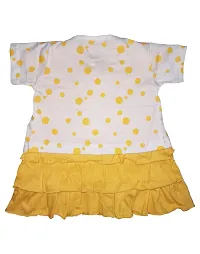 INFANT Baby Girls Cotton Shrug Frock Yellow.-thumb1