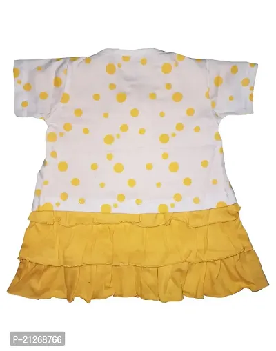 INFANT Baby Girls Cotton Shrug Frock Yellow.-thumb2