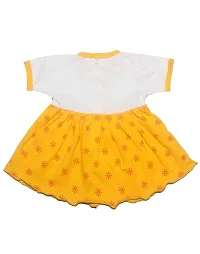 INFANT Baby Girls Cotton Half Sleeve Frock Dress-thumb1