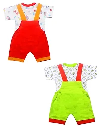 INFANT Cotton Dungaree for Baby Boys  Girls_Pack of 2 (Multicolor 6, 9-12 Months)-thumb1