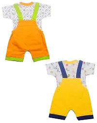 INFANT Cotton Dungaree for Baby Boys  Girls_Pack of 2 (Multicolor 4, 6-9 Months)-thumb1