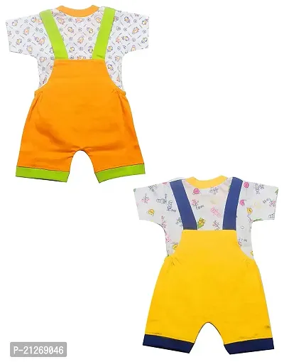 INFANT Cotton Dungaree for Baby Boys  Girls_Pack of 2 (Multicolor 4, 6-9 Months)-thumb2