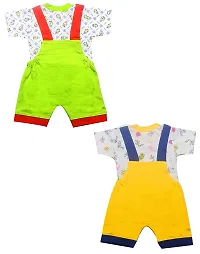 INFANT Cotton Dungaree for Baby Boys  Girls_Pack of 2 (Multicolor 9, 3-6 Months)-thumb1