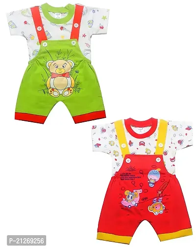 INFANT Cotton Dungaree for Baby Boys  Girls_Pack of 2 (Multicolor 11, 9-12 Months)-thumb0