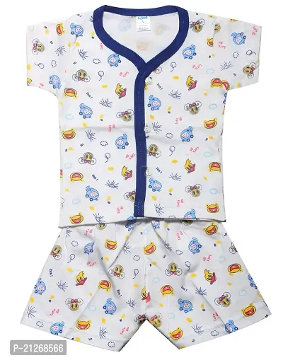 INFANT Cotton Half Sleeve Stylish Top  Half Pant (Multicolor; 12-18 Months)