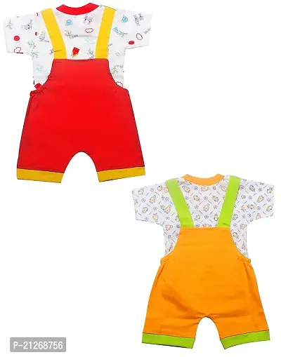 INFANT Cotton Dungaree for Baby Boys  Girls (Pack of 2) (Multicolor 1, 6-9 Months)-thumb2