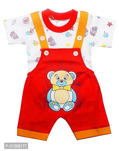 INFANT Cotton Dungaree For Baby Boys  Girls Red,Blue (PACK OF 2)-thumb0