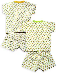 INFANT Cotton Half sleeve Stylish Top  Half Pant (Pack of 2)-thumb1