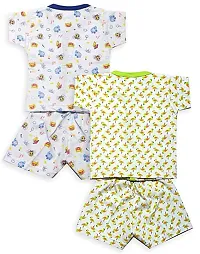 INFANT Cotton Half sleeve Stylish Top  Half Pant (Pack of 2)-thumb1